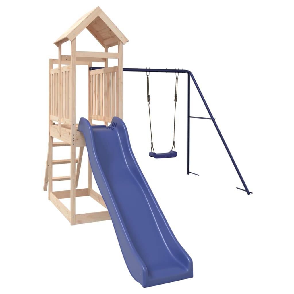 Helloshop26 - Aire de jeux d'extérieur balançoires toboggan portiques robuste jeux jardin 242 x 379 x 214 cm bois de pin massif - Imagen 2