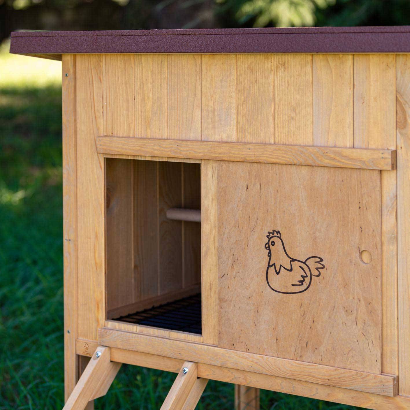 Ferplast - Ferplast Poulailler maisonnette pour poules pondeuses HEN HOUSE 10 d'extérieur, en bois FSC, pour environ 4 poules, accessoires inclus - Imagen 5