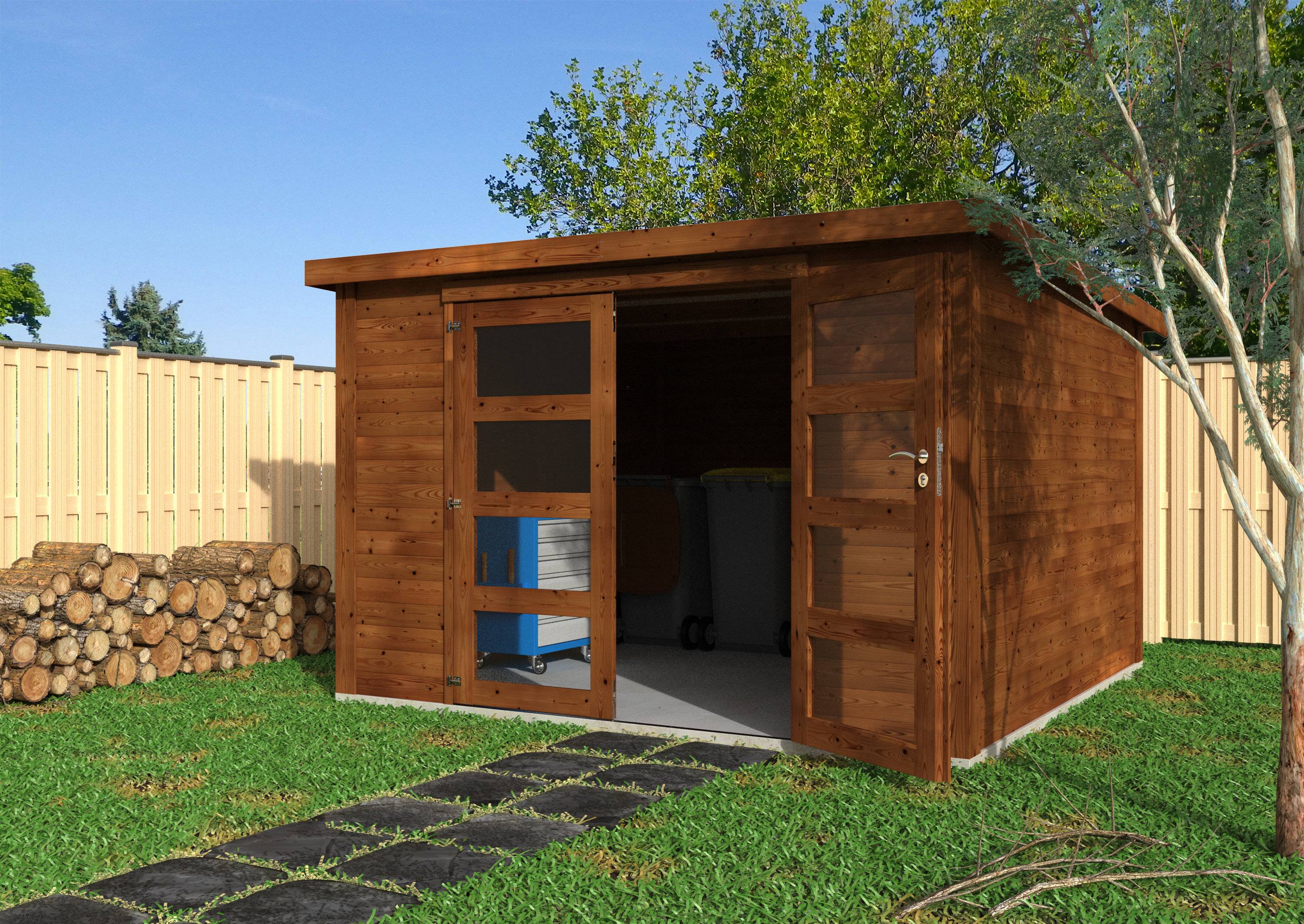 Decor et Jardin - ABRI DE JARDIN BOIS TRAITÉ CORALIE - 8,65 m² - Ep : 28 mm - Couleur : traité autoclave marron - Imagen 1