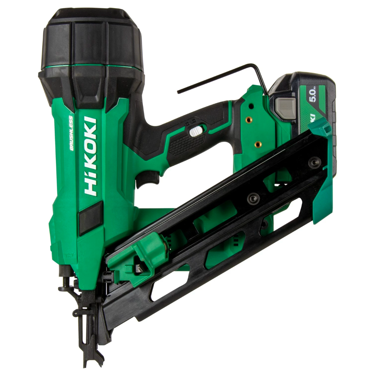 Cloueur de charpente 50-90 mm 18V Brushless - Tête en D bande papier + 2x Batteries 18V 5.0 Ah + Chargeur rapide en coffret HitCase IV - HIKOKI - NR18 - Image 3