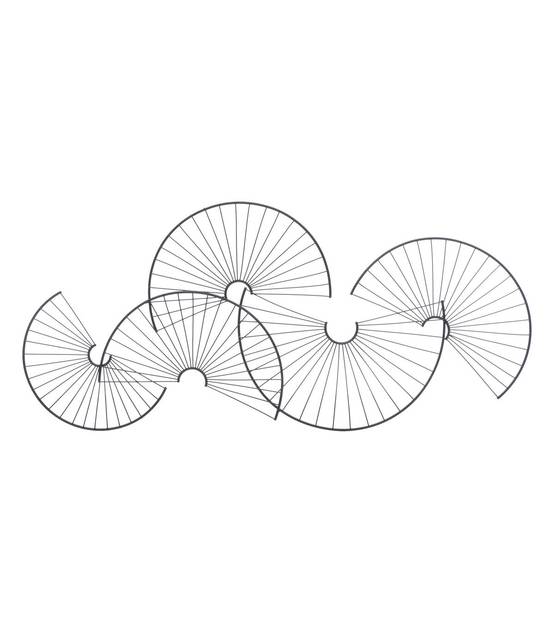 Déco murale Demi-cercles en métal noir 77 x 35 cm - Image 1