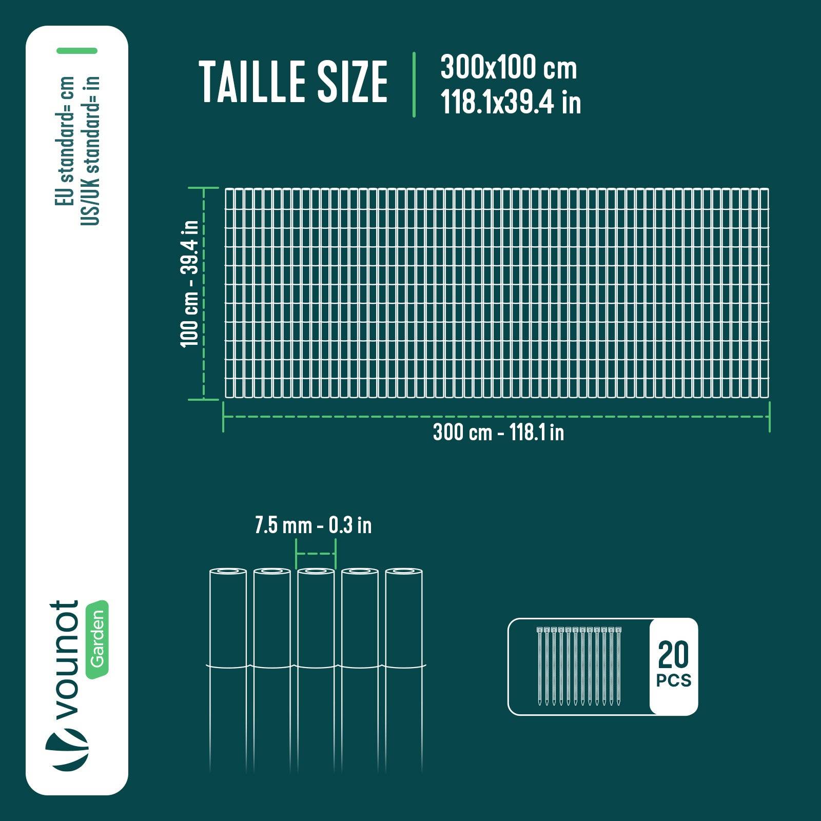 Vounot - Clôture en canisse PVC 100x300cm imitation osier marron - Image 3