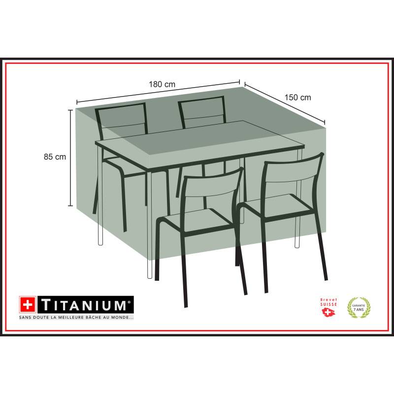 Autre - Housse TITANIUM® pour table rectangulaire et chaises 180 x 150 x 85 cm - Image 1