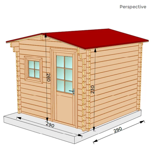 Studio de jardin RIVOIRE 9m² - Bois Douglas épaisseur 55mm - Porte & fenêtres PVC - Toiture Bacacier avec voliges ss toiture - MON CHALET DE JARDIN - Image 3