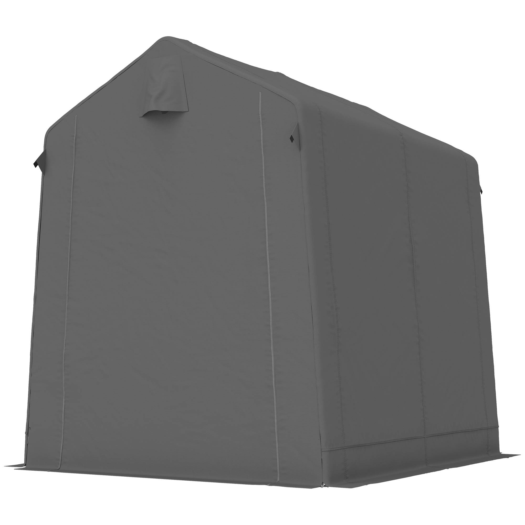 Abri de jardin acier galvanisé et polyester gris foncé 230 x 190 x 220 cm - PANGIVO - Image 2