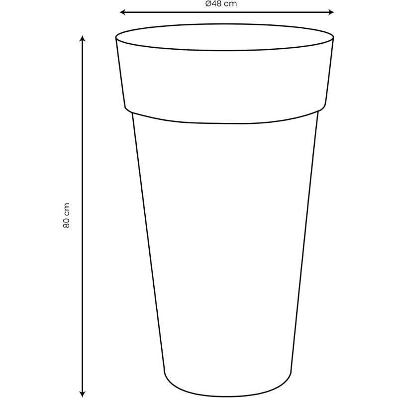 EDA Plastiques - Eda Vase Toscane Xxl - O 48 X H 80 Cm - 90 L - Gris Anthracite - Imagen 3