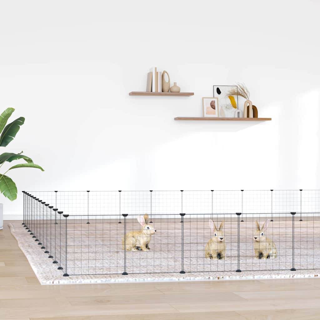 Vidaxl - Cage animaux de compagnie à 52 panneaux et porte Noir 455x455x35 cm vidaXL 3114023 - Imagen 1