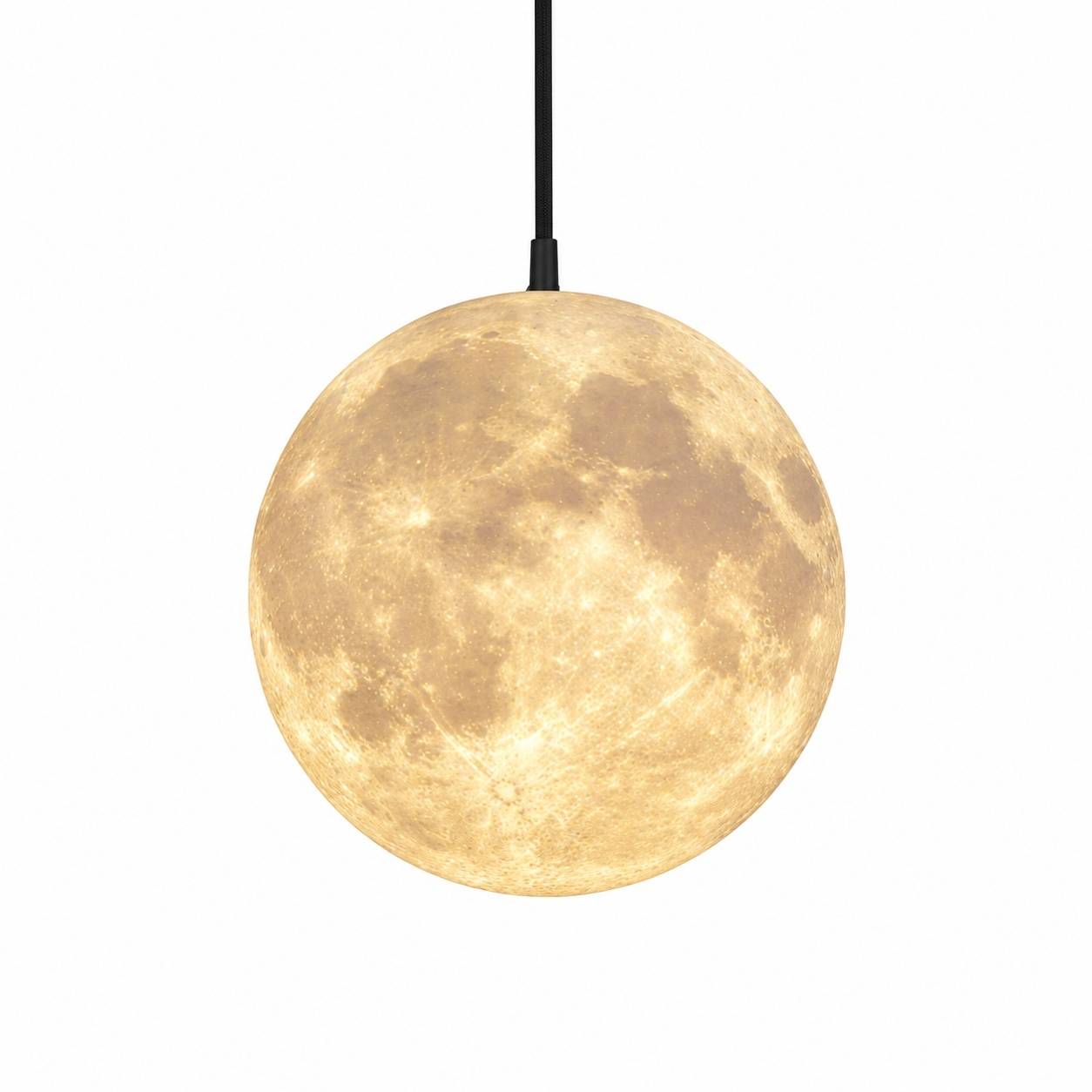 Suspension Plafond Luminaire Lune 3D Abat-jour pour Salon Chambre - Image 1