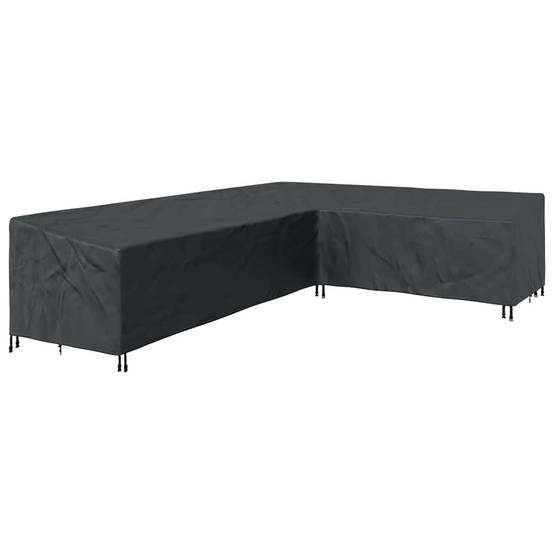 Grande Housse Salon de Jardin d'Angle Tissu Oxford 210D Imperméable Noir 330x255x80 cm – ComfortXL Outdoor Living - Image 2