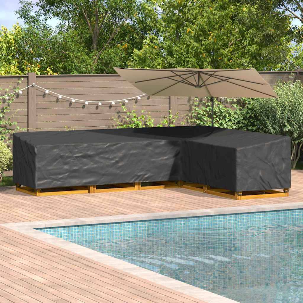 Grande Housse Salon de Jardin d'Angle Tissu Oxford 210D Imperméable Noir 330x255x80 cm – ComfortXL Outdoor Living - Image 1