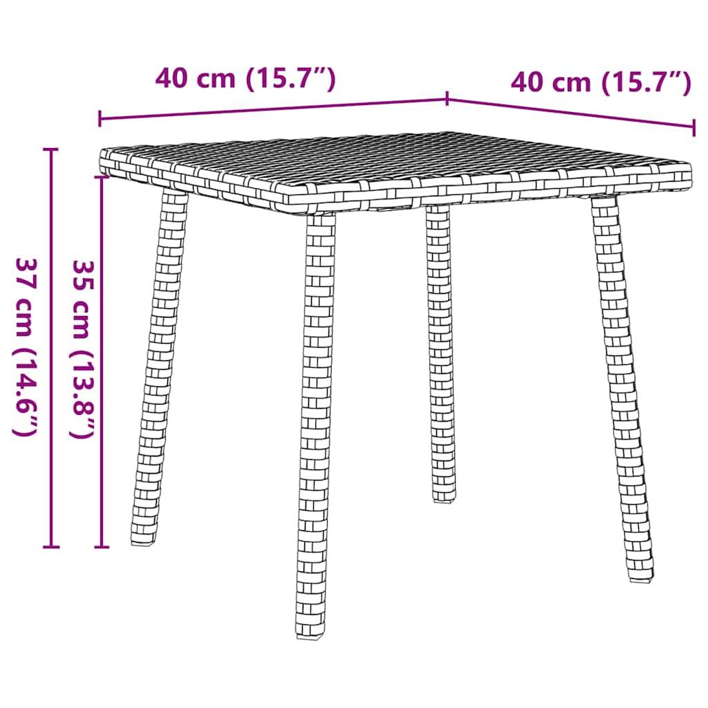 PANGIVO - Table basse de jardin rectangulaire rotin marron 40 x 40 x 37 cm - PANGIVO - Image 8
