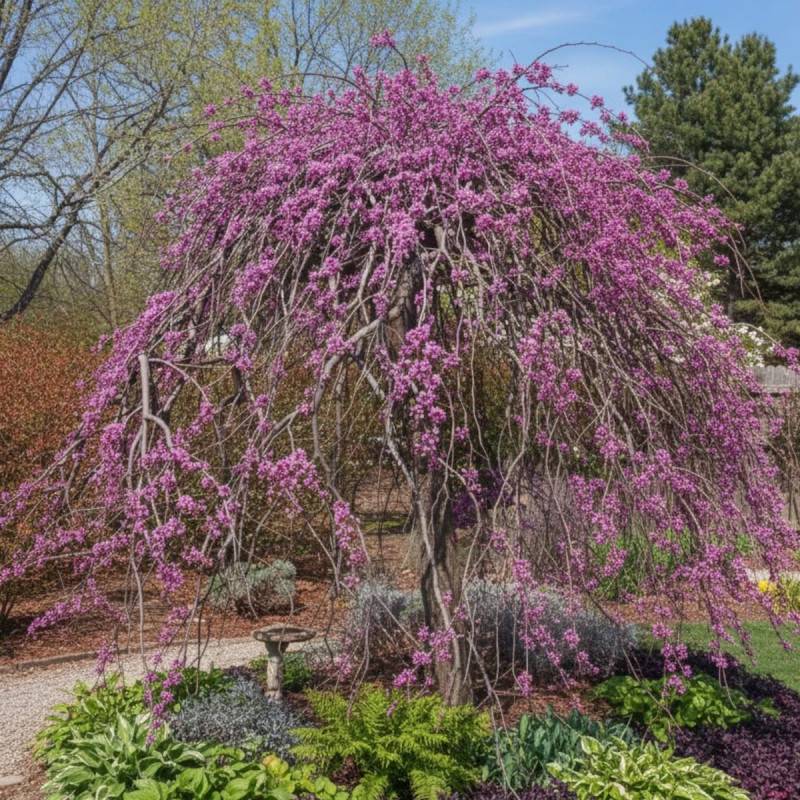 Cercis du Canada Lavender Twist, Arbre de Judée, Gainier du Canada à fleurs Rose/ - feuillage Caduc - Pot de 30L - Baliveau - Image 2