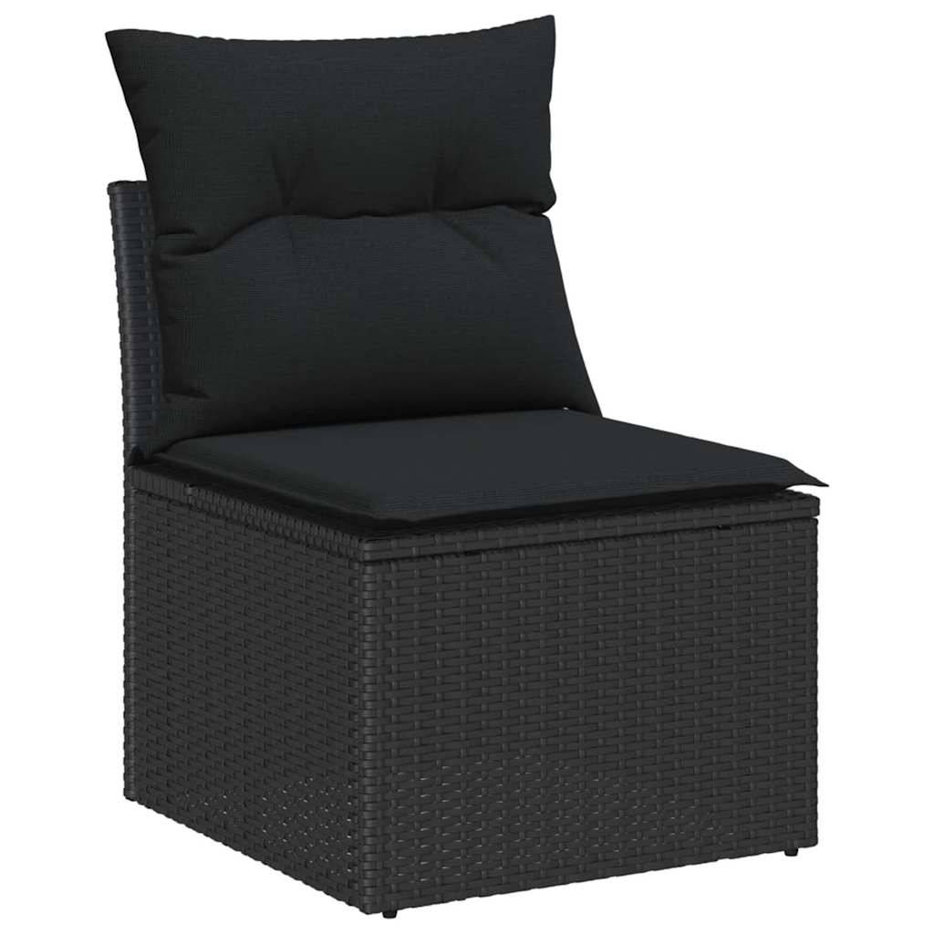 Salon de jardin 4 places 6 pièces en résine tressée avec pouf modulable Noir – ComfortXL Outdoor Living - Image 7
