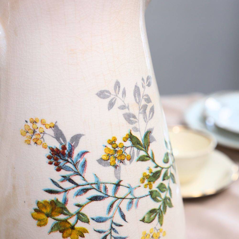 Pichet vase en céramique beige 20 x 14 x 25 cm Chemin de campagne - Imagen 3