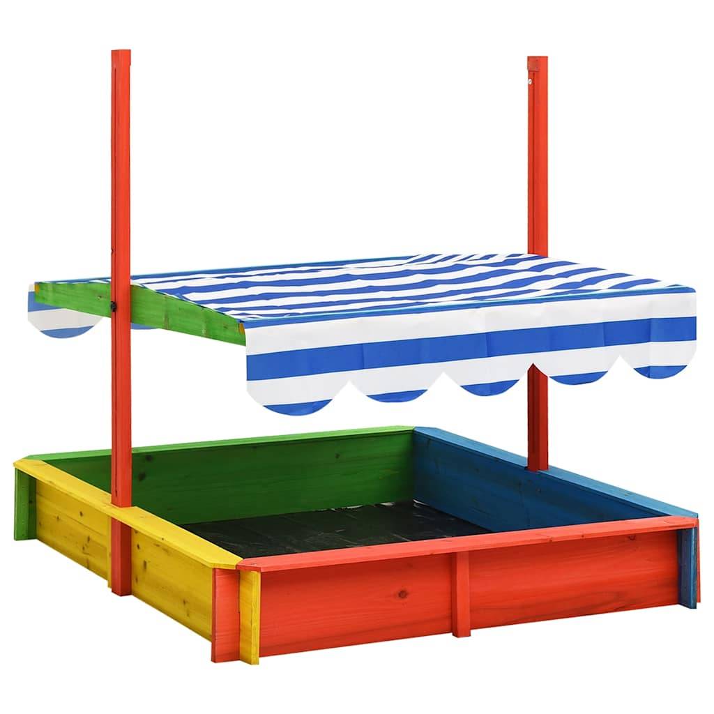 Maison Chic - Bac à sable - Maison de jeu pour enfants avec toit réglable Bois de sapin Multicolore UV50 - Image 4