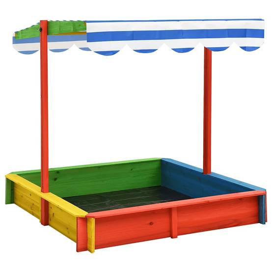 Maison Chic - Bac à sable - Maison de jeu pour enfants avec toit réglable Bois de sapin Multicolore UV50 - Image 2