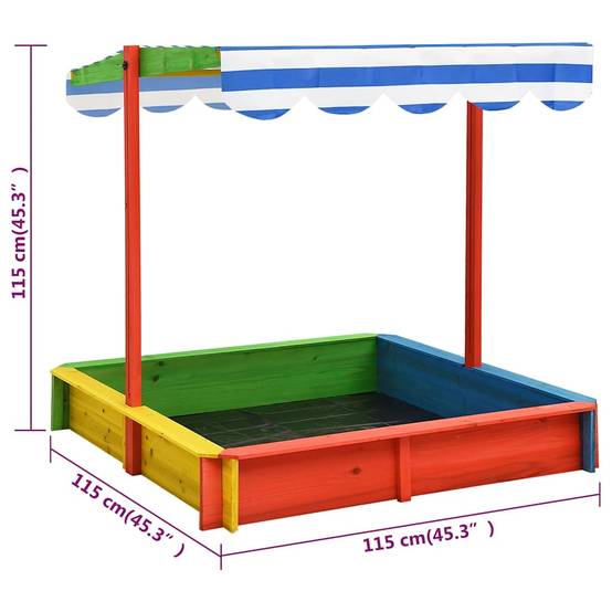Maison Chic - Bac à sable - Maison de jeu pour enfants avec toit réglable Bois de sapin Multicolore UV50 - Image 7