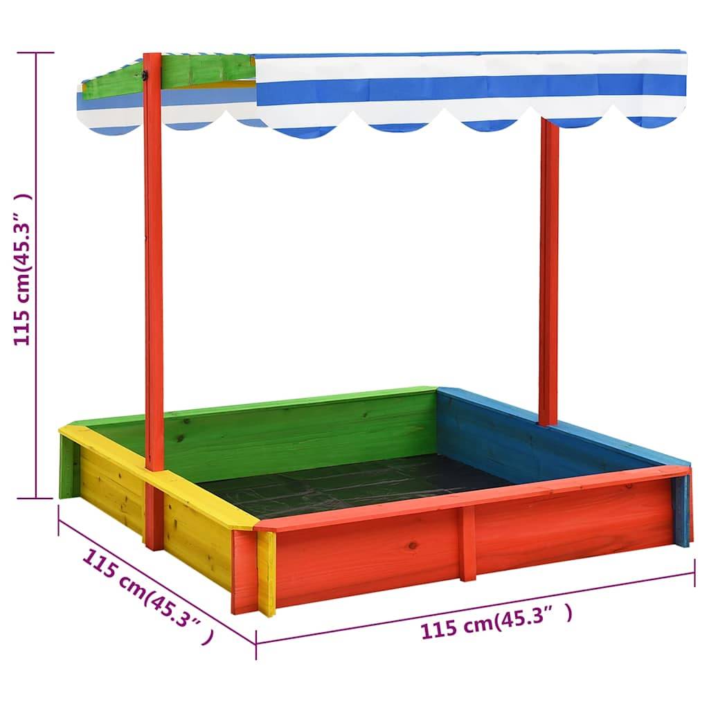 Maison Chic - Bac à sable - Maison de jeu pour enfants avec toit réglable Bois de sapin Multicolore UV50 - Image 7