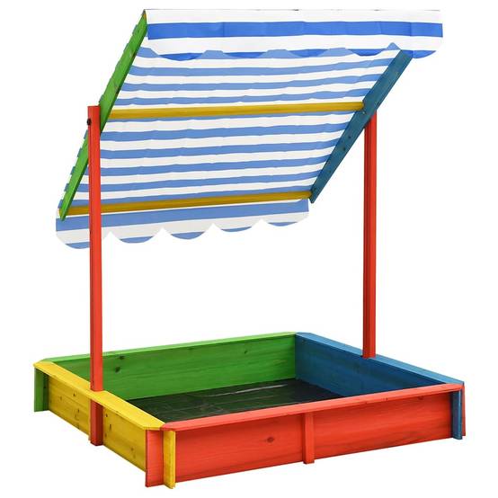 Maison Chic - Bac à sable - Maison de jeu pour enfants avec toit réglable Bois de sapin Multicolore UV50 - Image 3