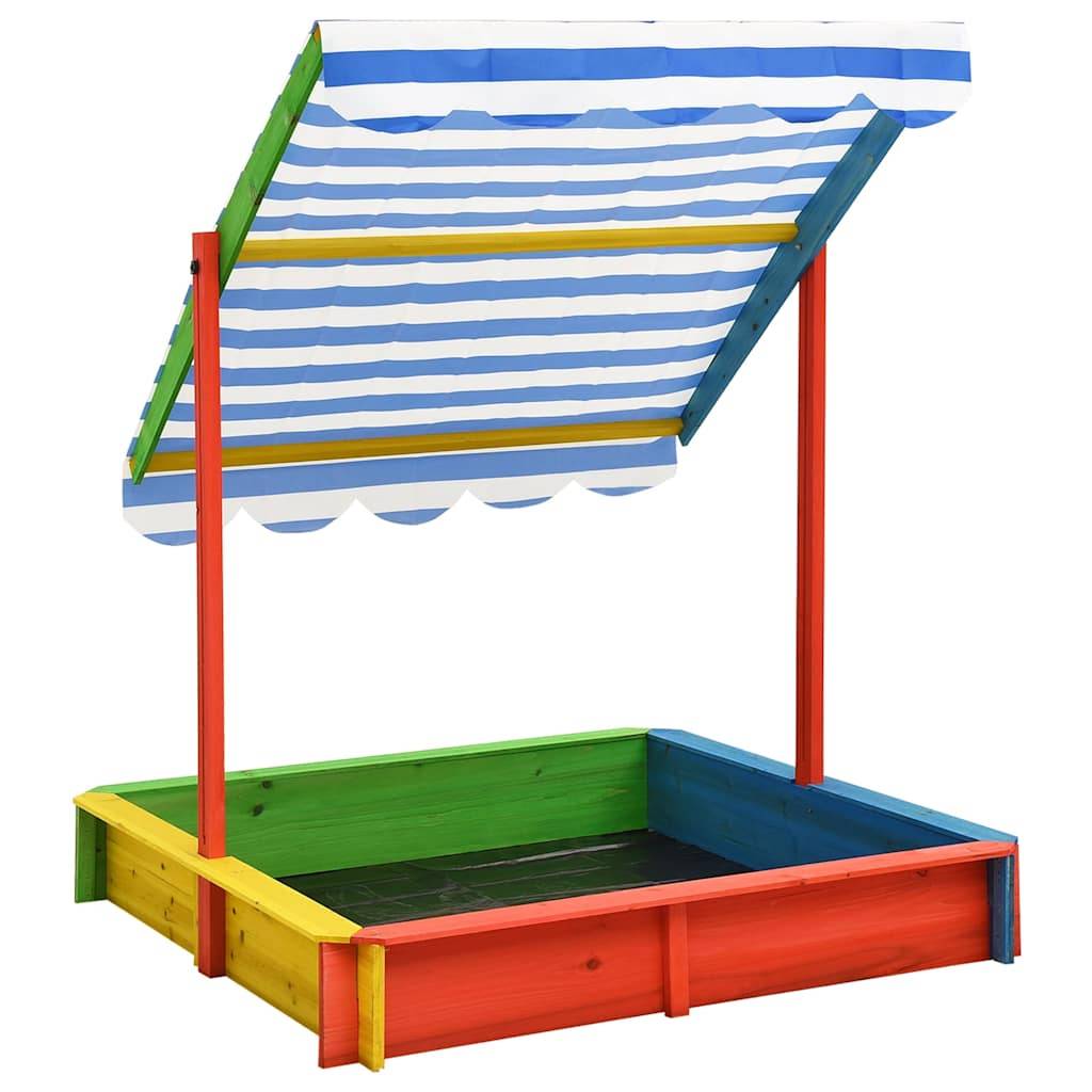 Maison Chic - Bac à sable - Maison de jeu pour enfants avec toit réglable Bois de sapin Multicolore UV50 - Image 3