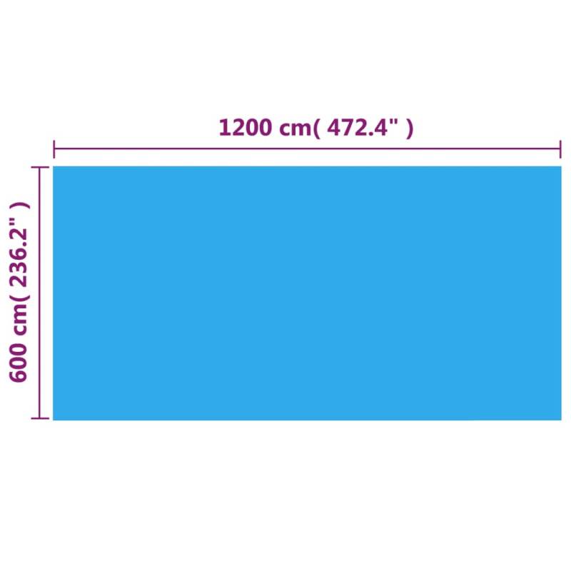 Vidaxl - Couverture De Piscine Rectangulaire 1200x600 Cm Pe Bleu - Imagen 4