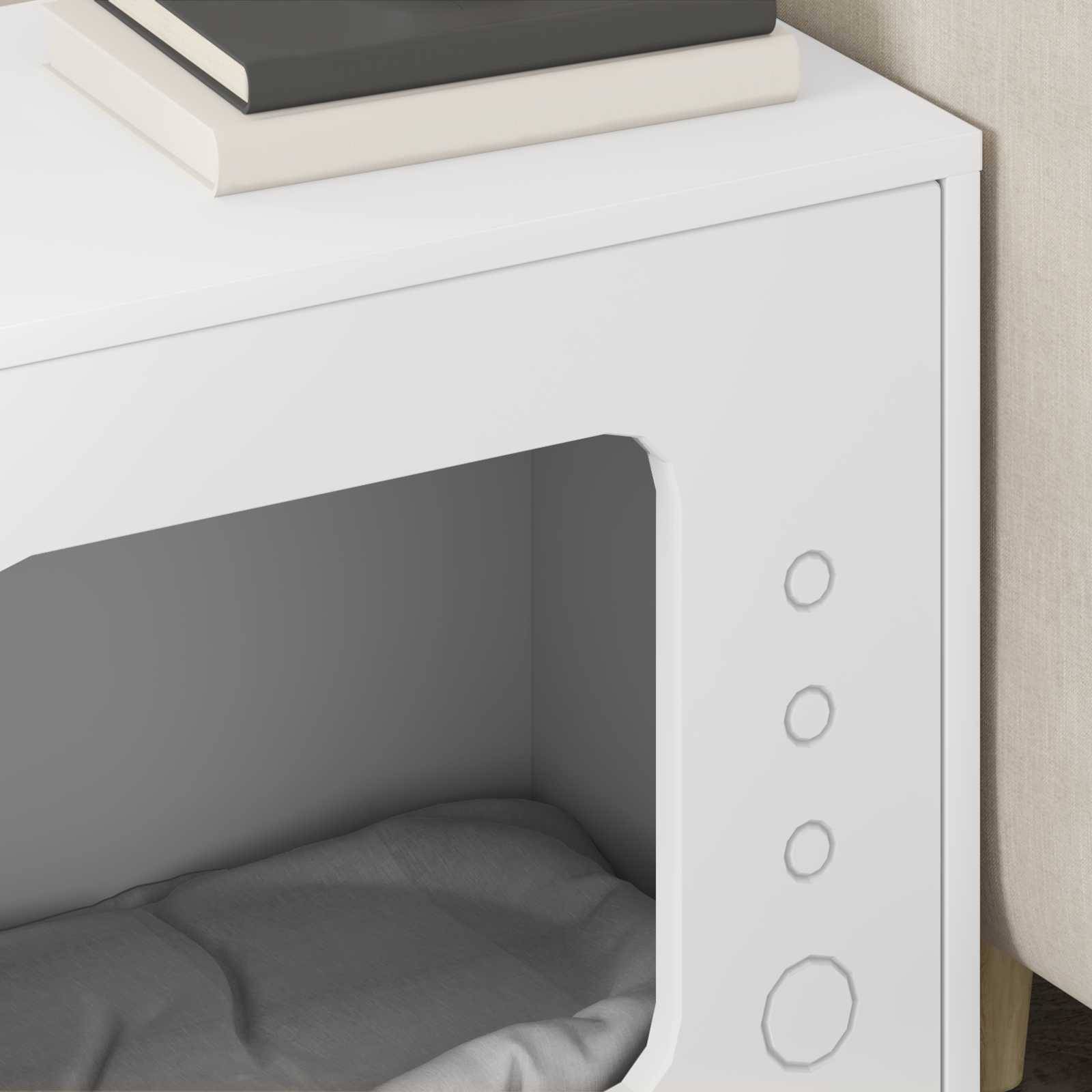 Maison Chat Design Bois Moderne Repos Blanc 51cm pour Chat Confortable - ComfortXL Outdoor Living - Image 4