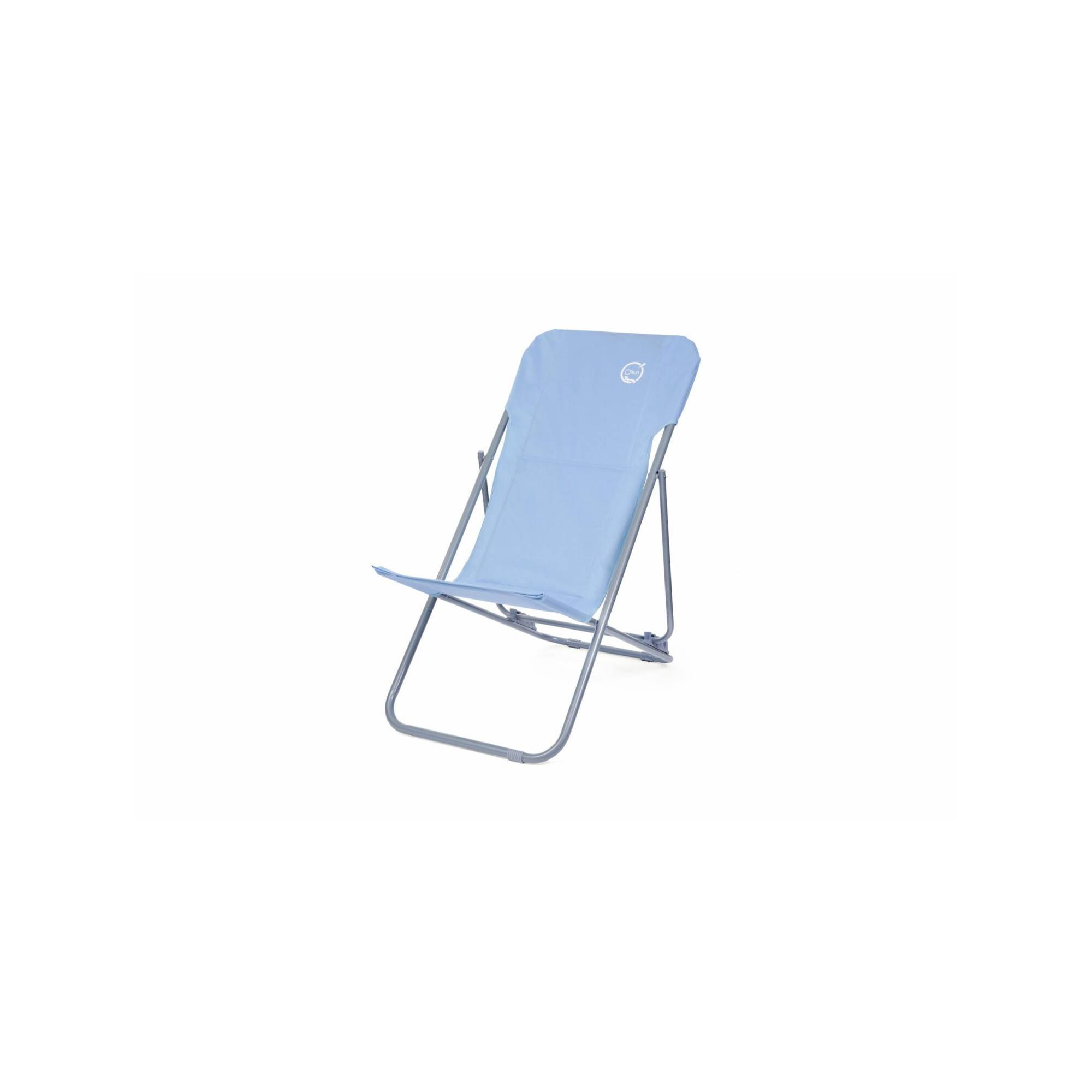 Lot de 2 chiliennes de jardin pliables - 4 positions - O'Sun - Bleu - Dimensions : 96 x 55 x 98 cm - Imagen 1