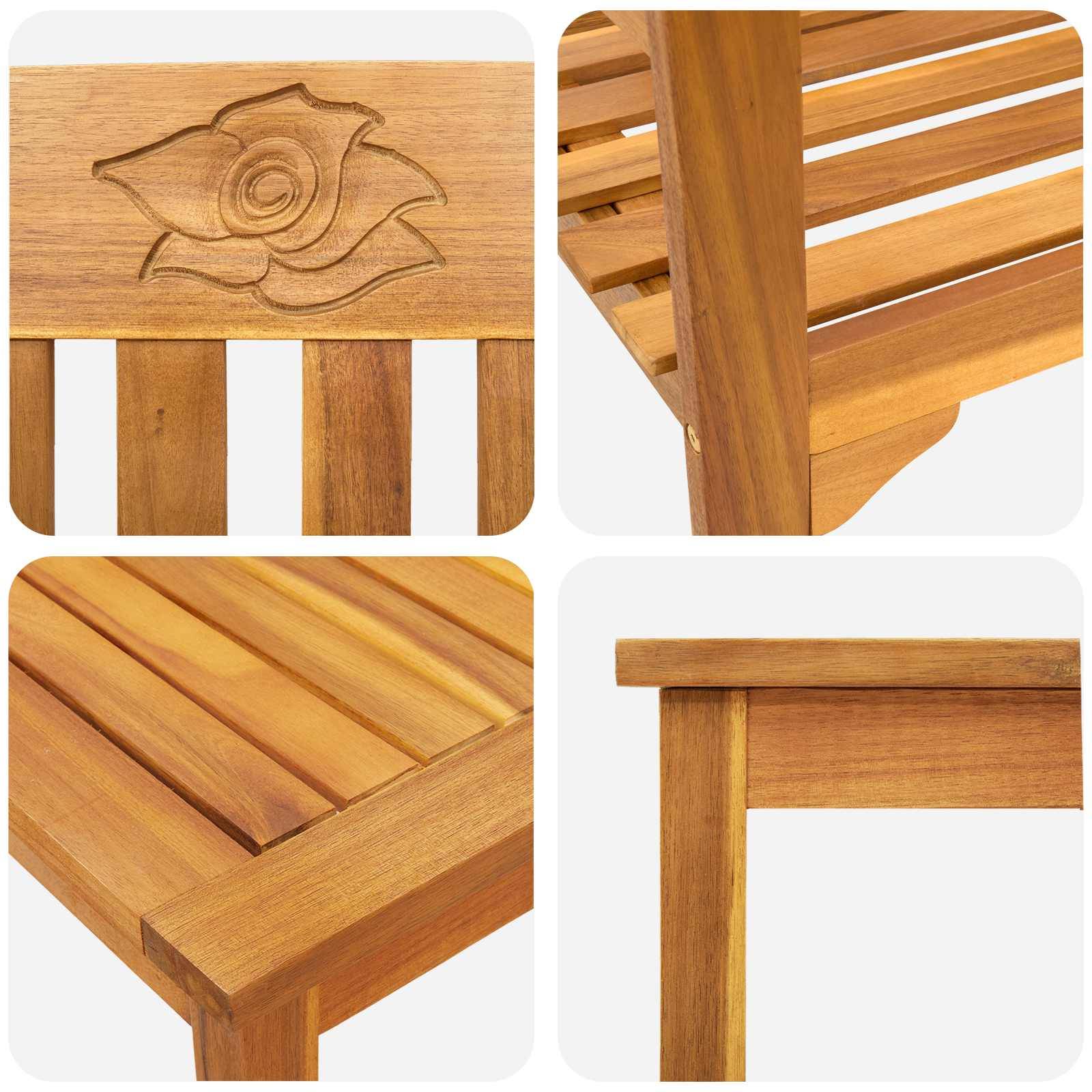 Vidaxl - Ensemble de salon Rose de jardin 4 pcs Bois d'Acacia Massif vidaXL 3416309 - Image 9