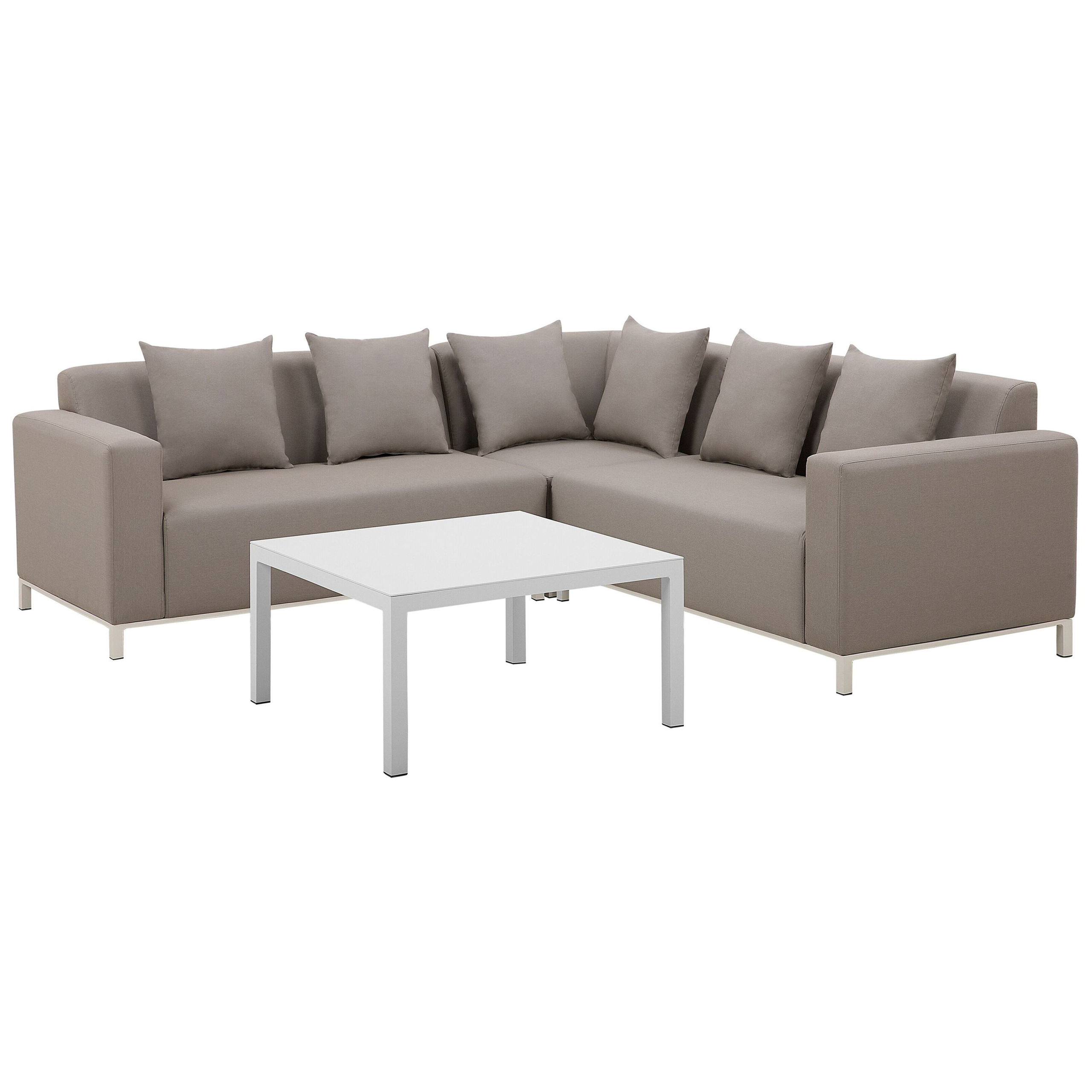 Beliani - Canapé d'extérieur tapissé Tissu Beige BELIZE - Beliani - Imagen 5