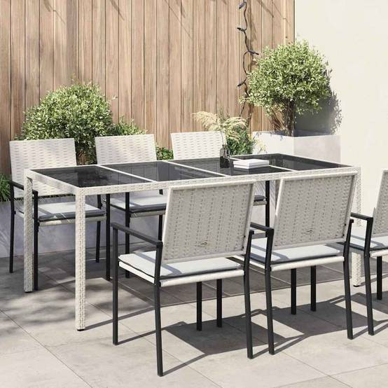 Table de jardin polyrotin blanc 190 x 90 x 75 cm - PANGIVO - Image 1