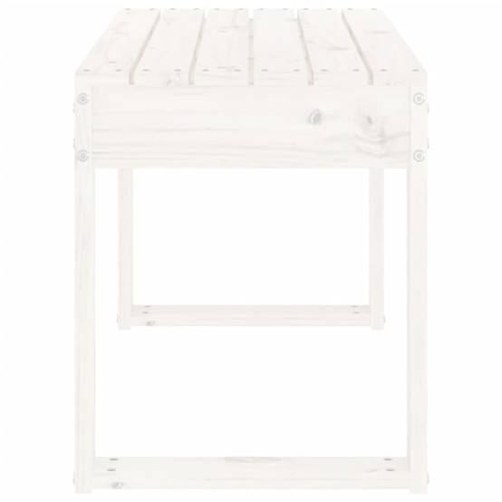 Banc de jardin | Banquette De Jardin | Banc Extérieur blanc 80x38x45 cm bois massif de pin Maison Chic - Image 4