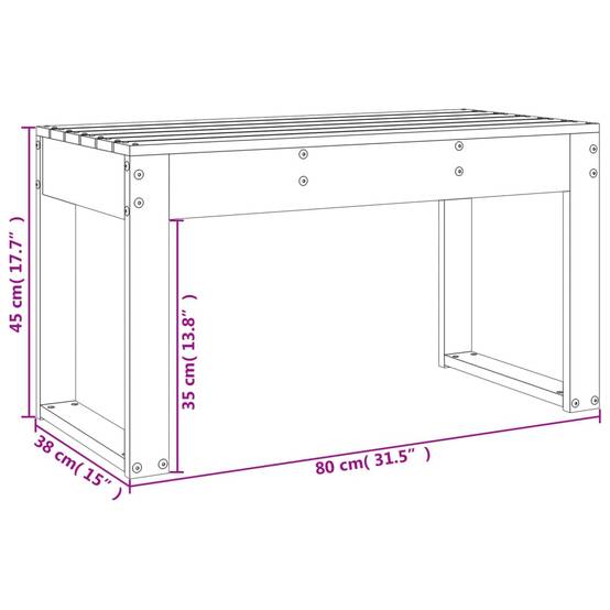 Banc de jardin | Banquette De Jardin | Banc Extérieur blanc 80x38x45 cm bois massif de pin Maison Chic - Image 8