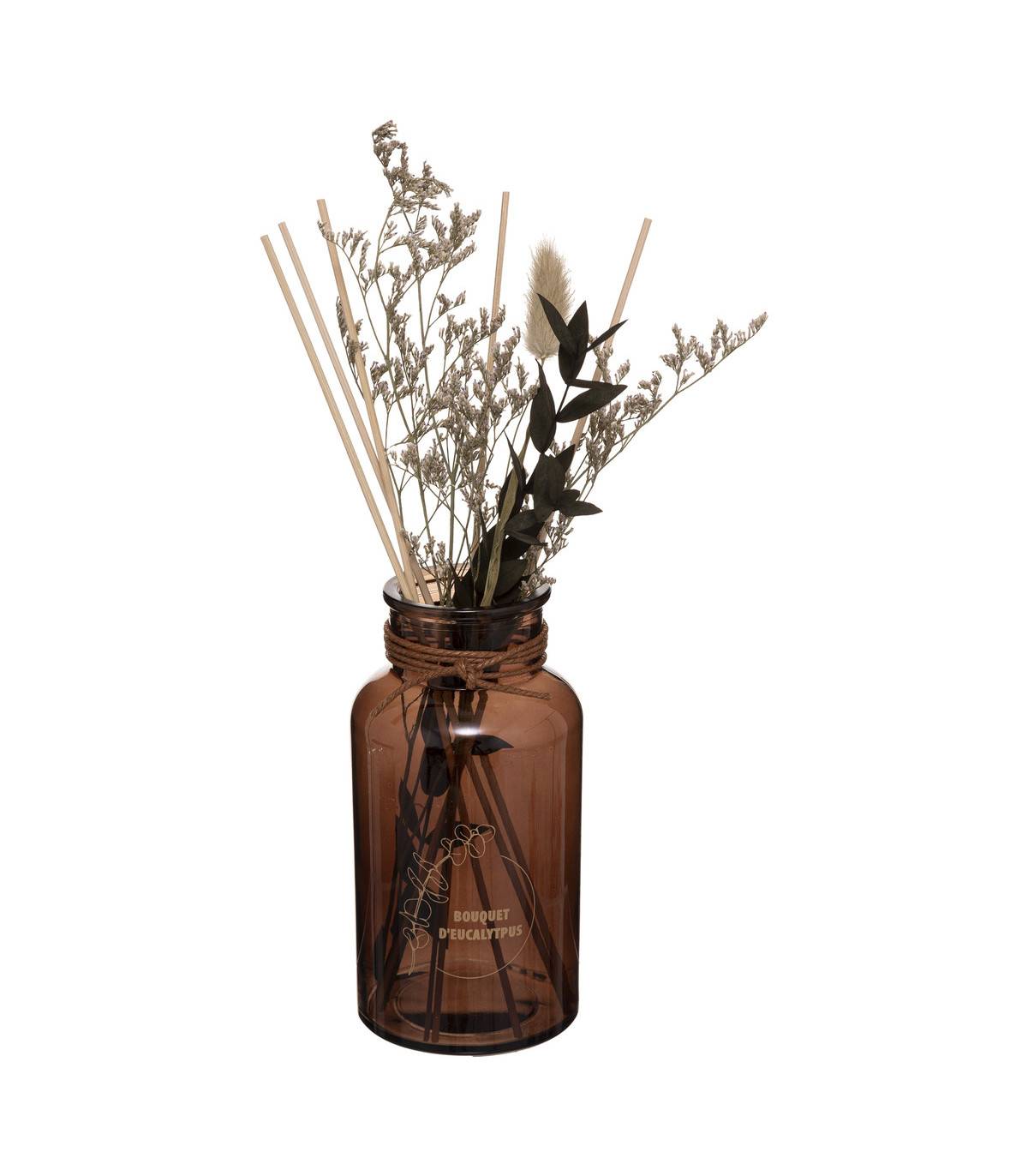 Diffuseur de parfum Bouquet d'Eucalyptus 300 ml avec Bâtonnets et Fleurs séchées - Imagen 1
