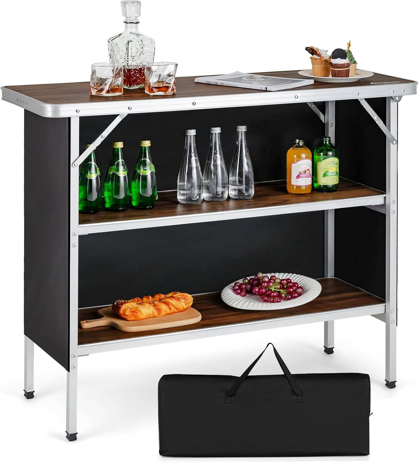 Costway - Table de camping pliante 110 x 38 x 88 cm-en Aluminium - Image 1