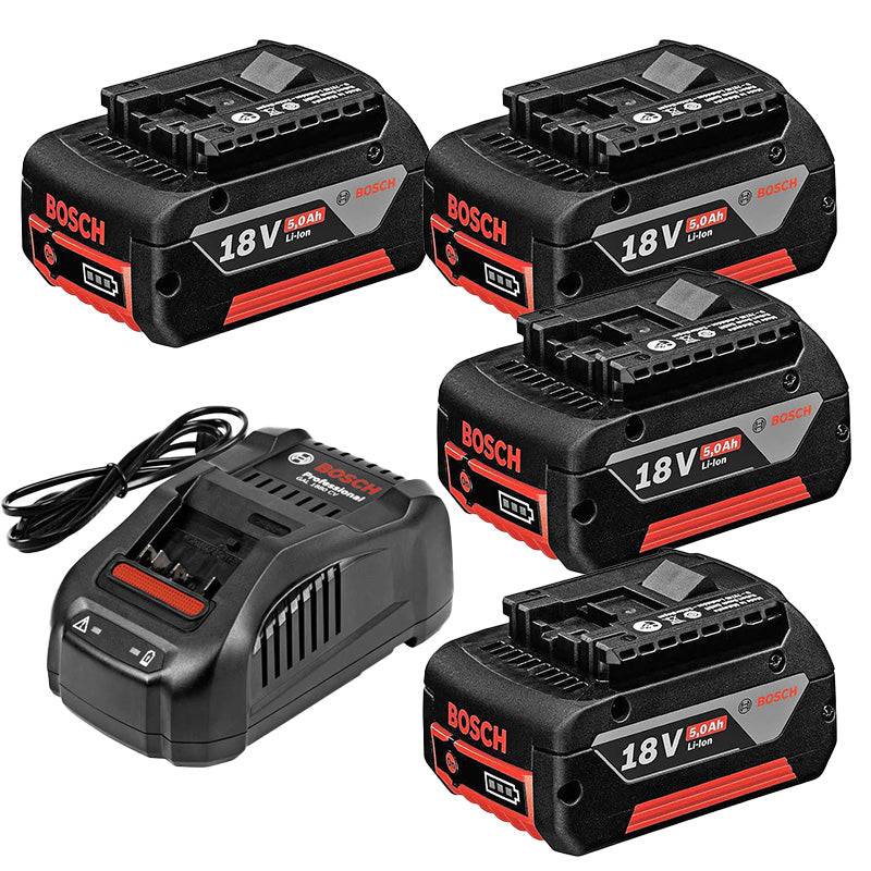 Bosch - Lot de 4 batteries 5Ah 18V + chargeur GAL 1880 CV BOSCH Professional Bosch - Imagen 1