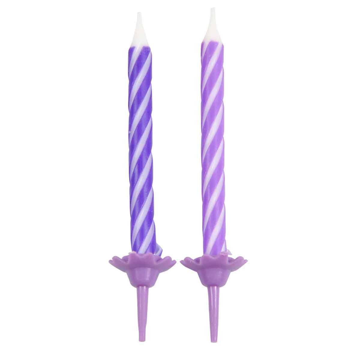Lot de 24 Bougies d'Anniversaire "Nuance" 6cm Prune - Image 2