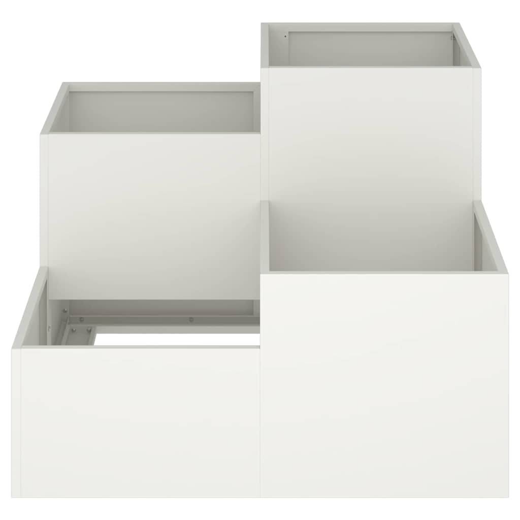 Cache-pot | Bac à fleurs de jardin Blanc 80 x 80 x 60 cm Acier - Image 6
