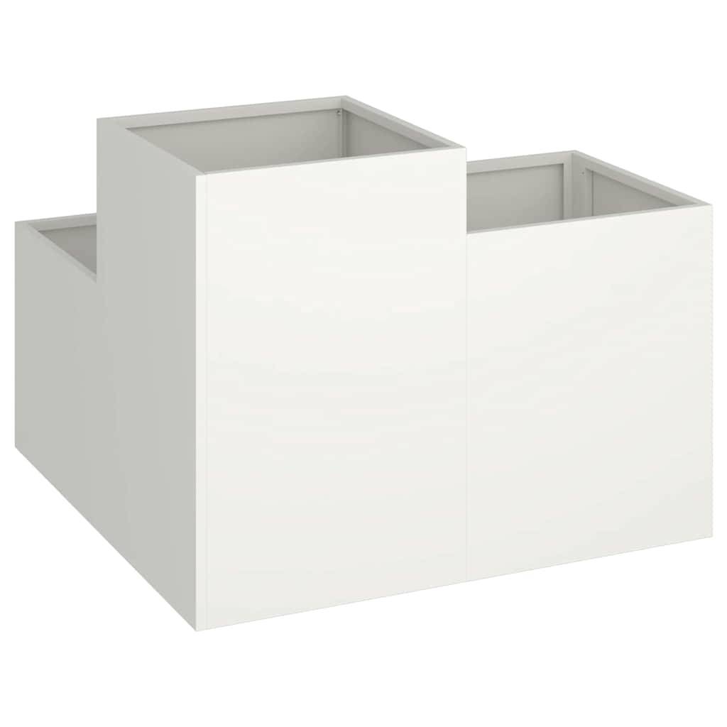 Cache-pot | Bac à fleurs de jardin Blanc 80 x 80 x 60 cm Acier - Image 5