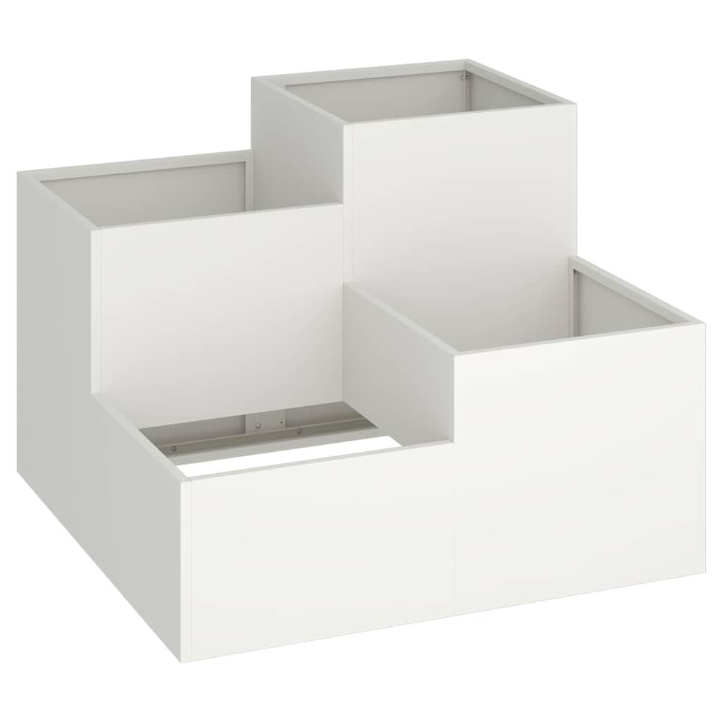 Cache-pot | Bac à fleurs de jardin Blanc 80 x 80 x 60 cm Acier - Image 1