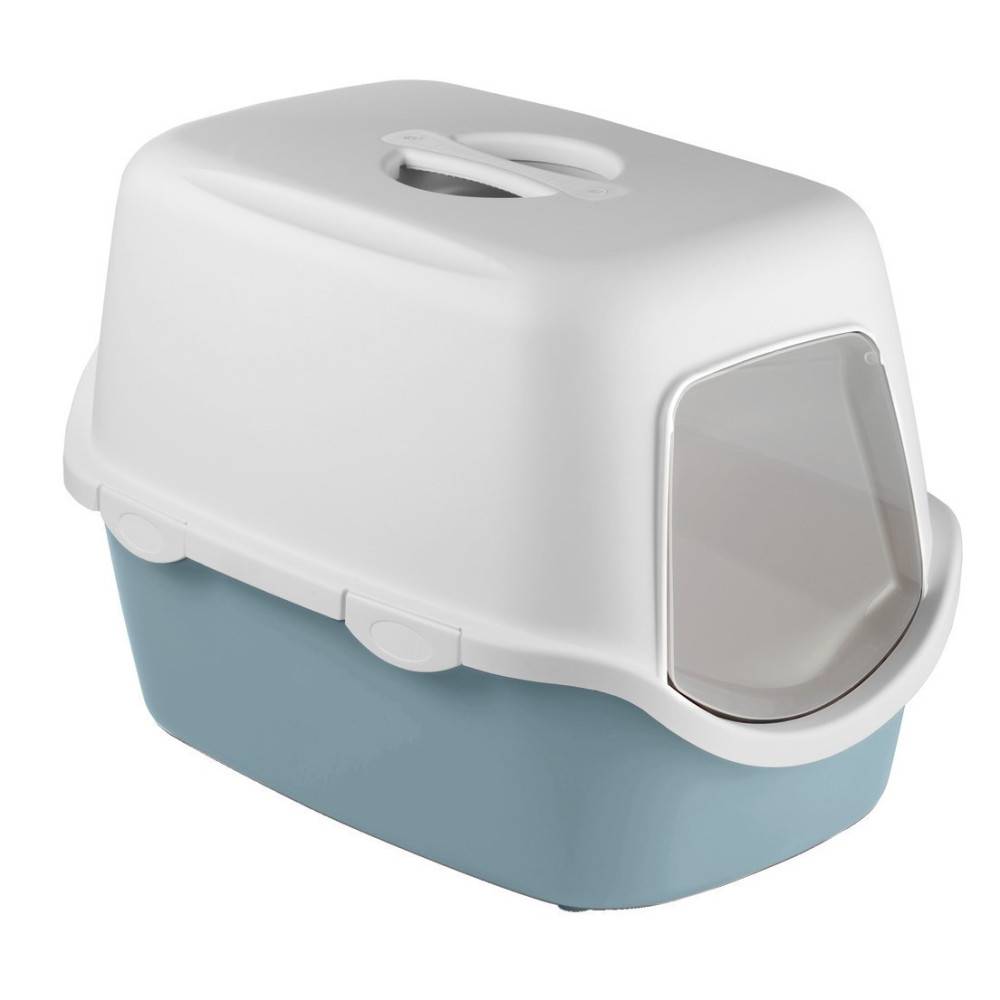 Maison de toilette Cathy filtre bleu acier 40 x 56 x H40 cm,  pour chat - Imagen 1