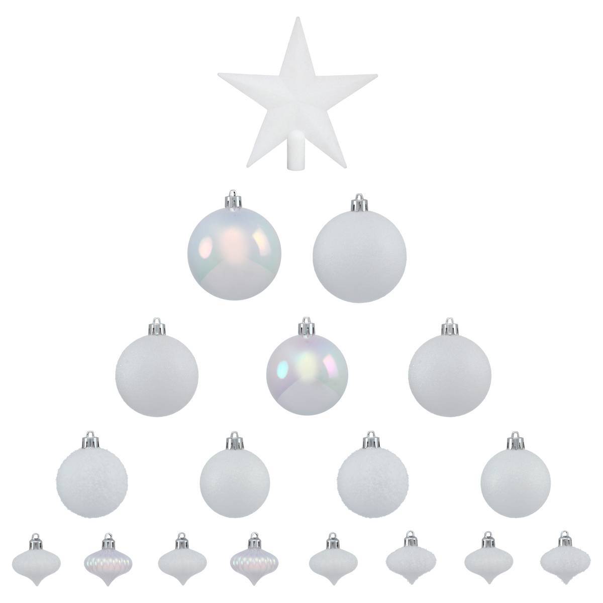 Fééric Lights & Christmas - Kit décos de sapin 18 pièces blanc - Feeric Lights & Christmas - Imagen 2