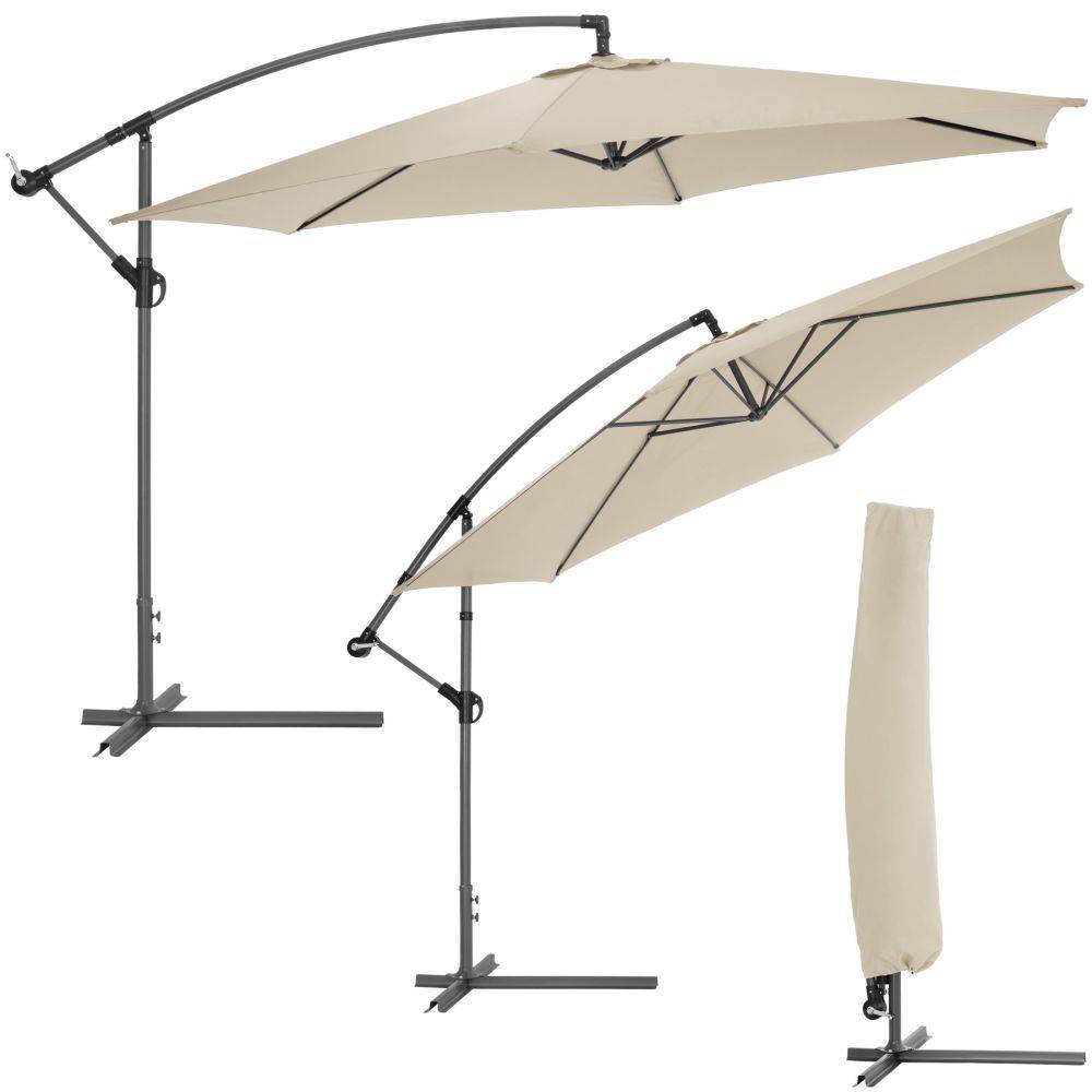 Helloshop26 - Parasol 350 cm avec housse de protection meuble jardin beige - Imagen 2