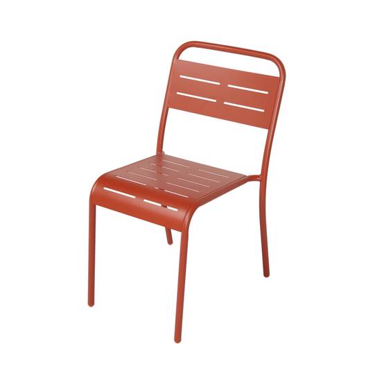 Lot de 4 chaises salon de jardin repas terracotta BERGAME - Image 1