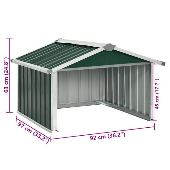 PANGIVO - Abri pour robot tondeuse acier galvanisé vert 92 x 97 x 63 cm - PANGIVO - Image 9