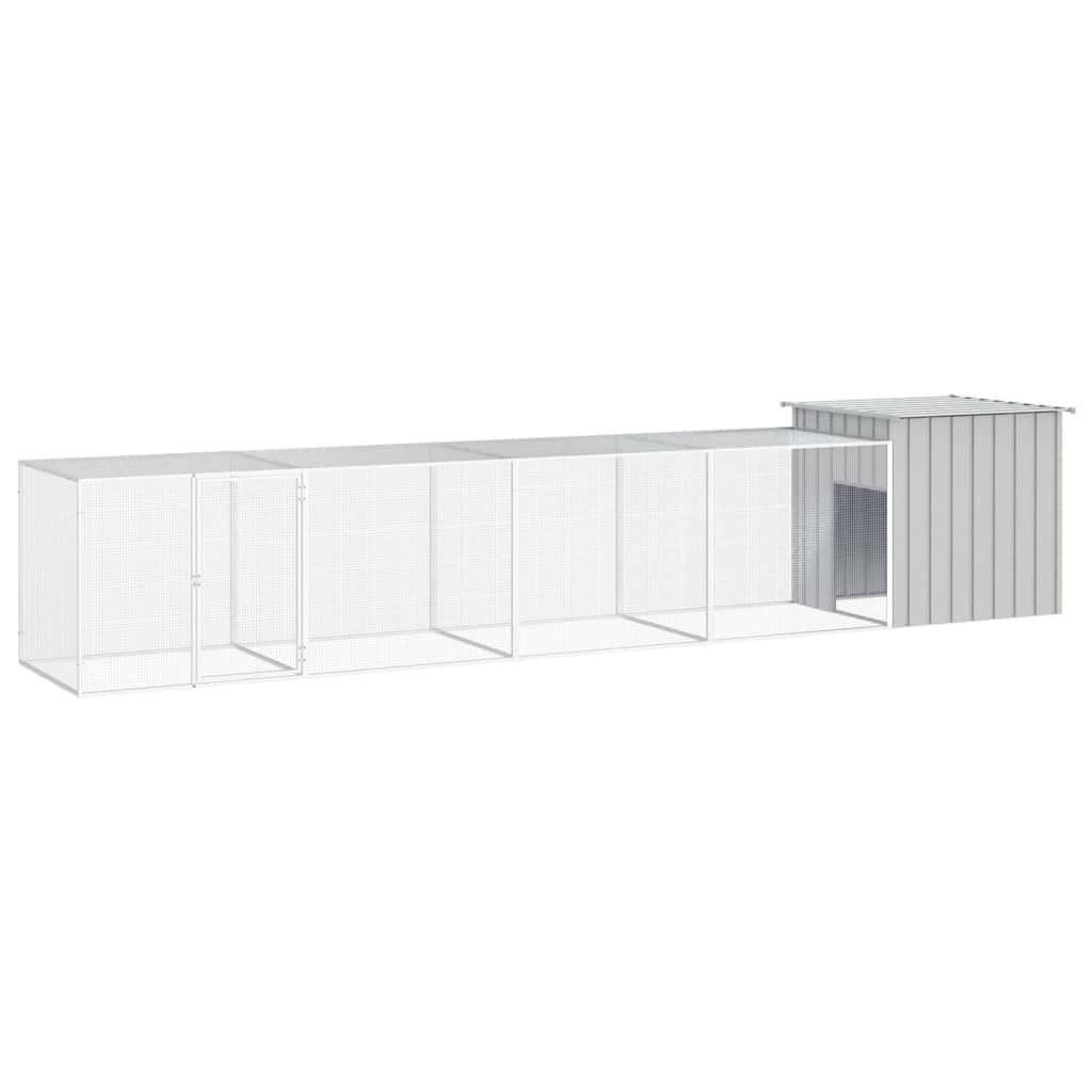 ComfortXL - Cage Poules Acier Galvanisé Extérieur Volailles Parc Modulable 500x91x100cm Gris - ComfortXL Outdoor Living