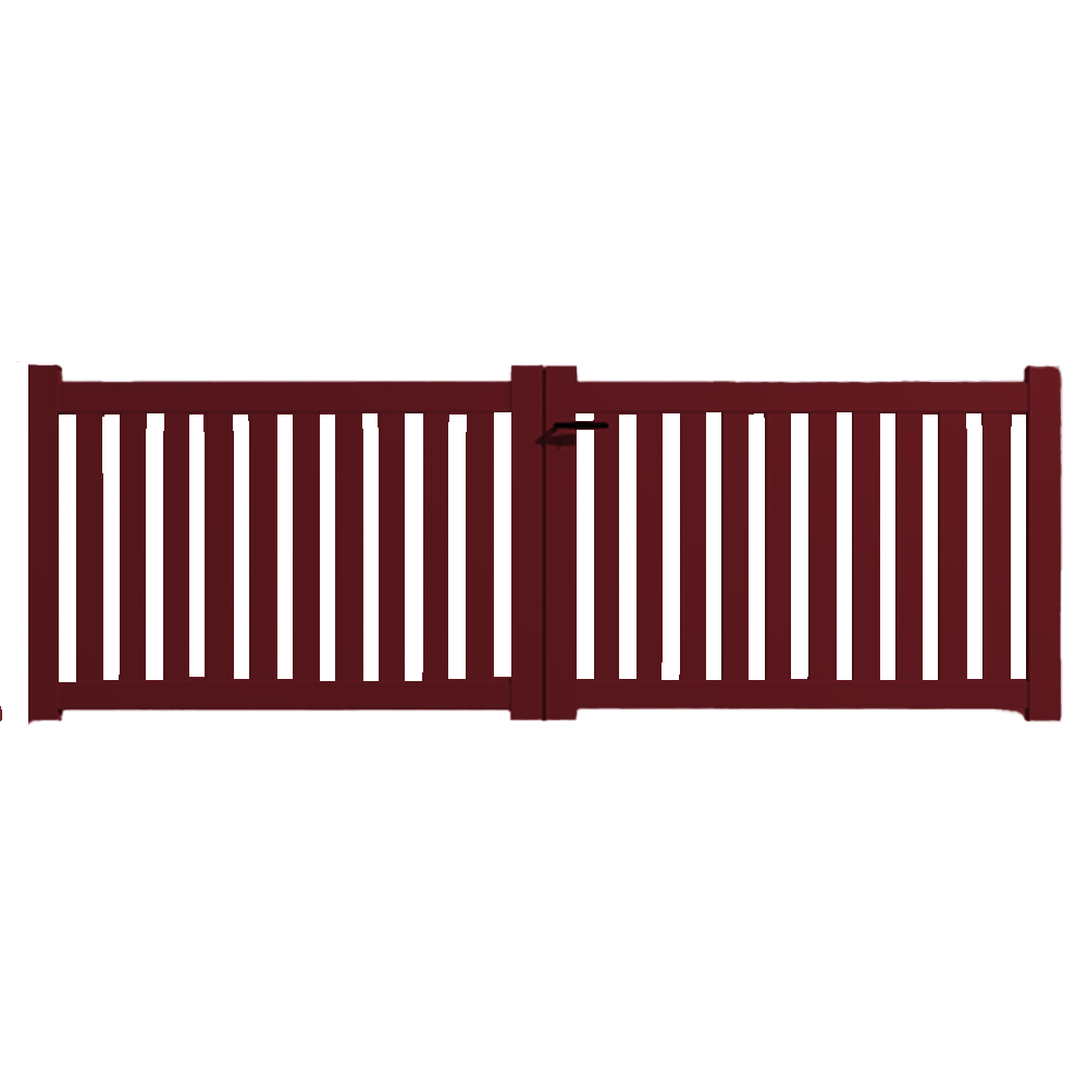 Portail Packit - Portail alu battant ajouré en kit dim. L.4000 (entre piliers) X H.1200 mm  Rouge (RAL 3004)