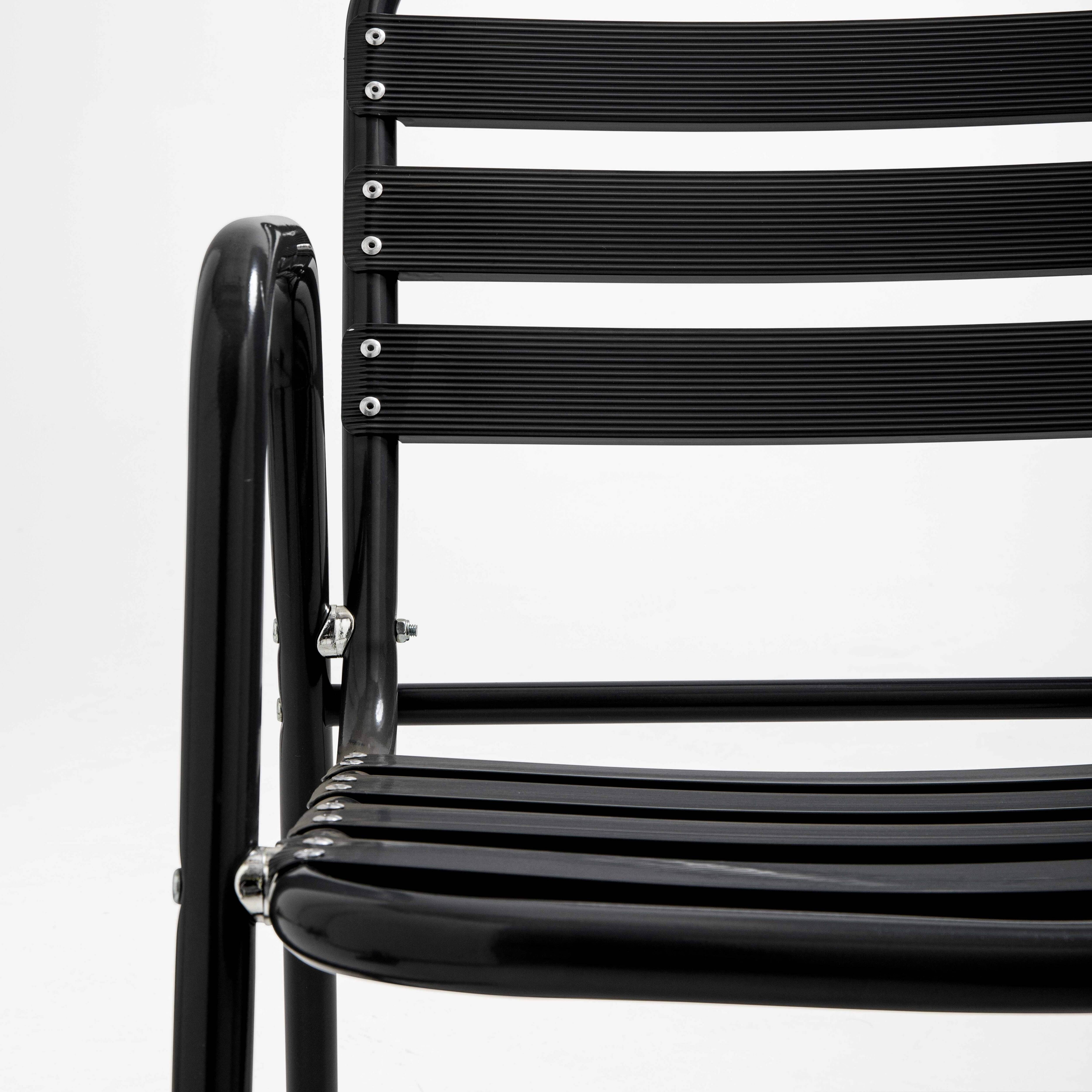 Oviala - Ensemble table de jardin en bois et 2 fauteuils en aluminium gris
 Times square - Oviala - Imagen 4
