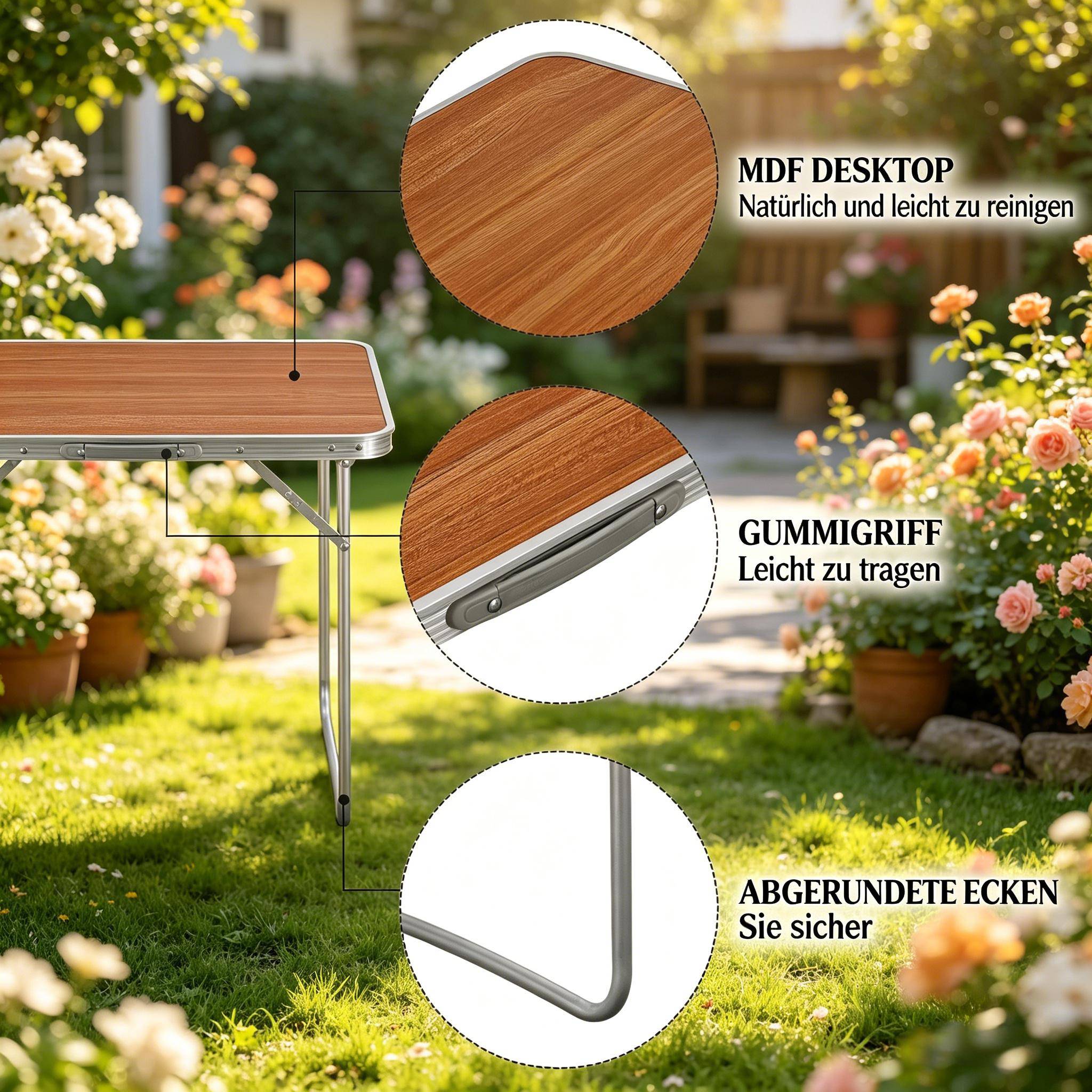 Table pliante ultra-légère et portable, multifonctionnelle pour camping, pique-nique et pêche - Image 4