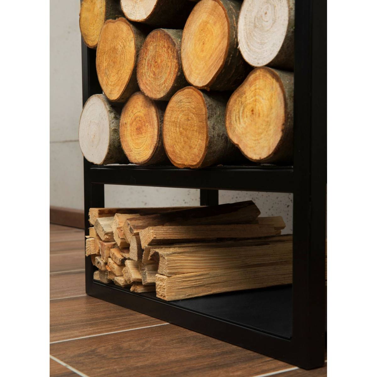 Divers - Le Porte-Bûches "ATOS"  pour bûches de 20cm: Une Fusion Parfaite d'Esthétique et de Fonctionnalité - 150 x 50 x 20 cm - Imagen 4