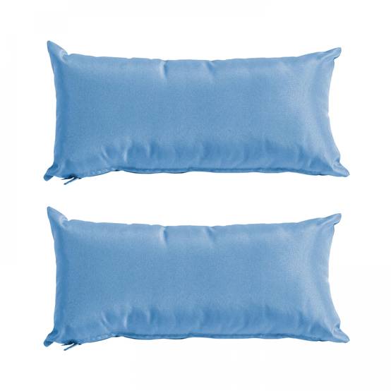 Oviala - Lot de 2 petits coussins polyester bleu 40x20x8 cm Cuzco - Oviala - Imagen 1